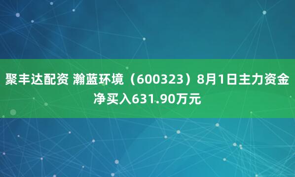 聚丰达配资 瀚蓝环境（600323）8月1日主力资金净买入631.90万元